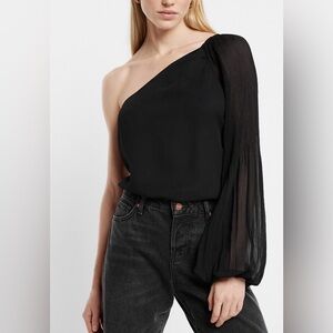 NWT EXPRESS One Shoulder Pleated Top